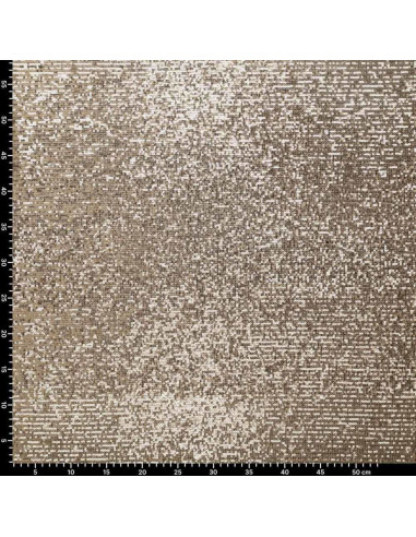 Tissu stretch sequins - Champagne