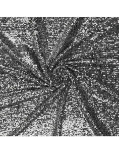 Tissu stretch sequins - Gris foncé