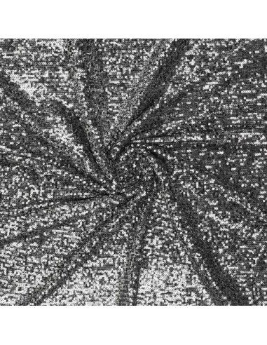 Tissu stretch sequins - Gris foncé
