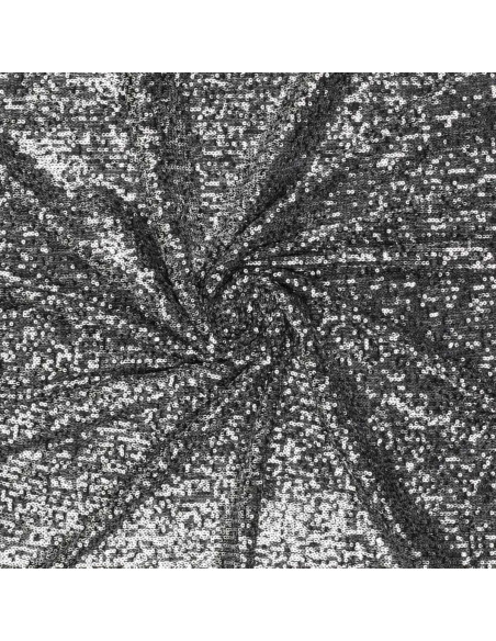 Tissu stretch sequins - Gris foncé
