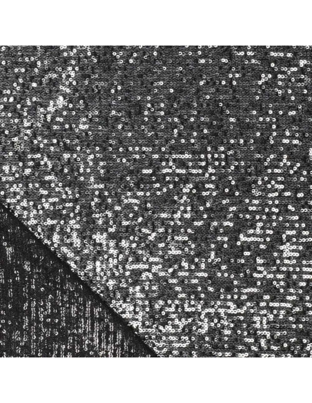 Tissu stretch sequins - Gris foncé