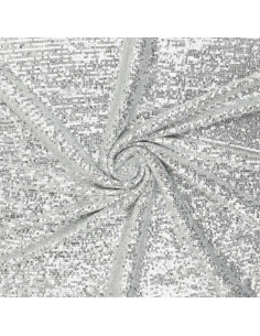 Tissu stretch sequins - Argent