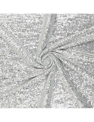 Tissu stretch sequins - Argent