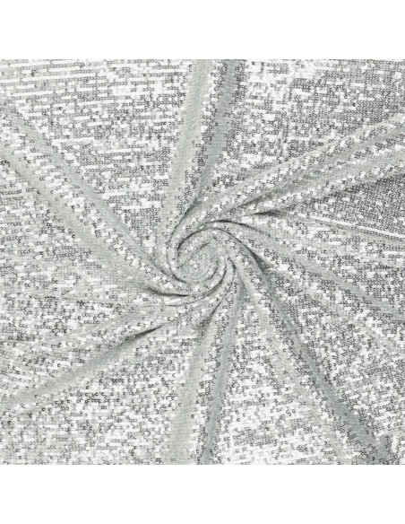 Tissu stretch sequins - Argent