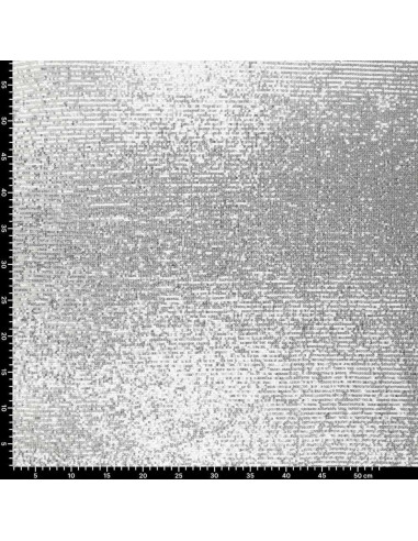 Tissu stretch sequins - Argent