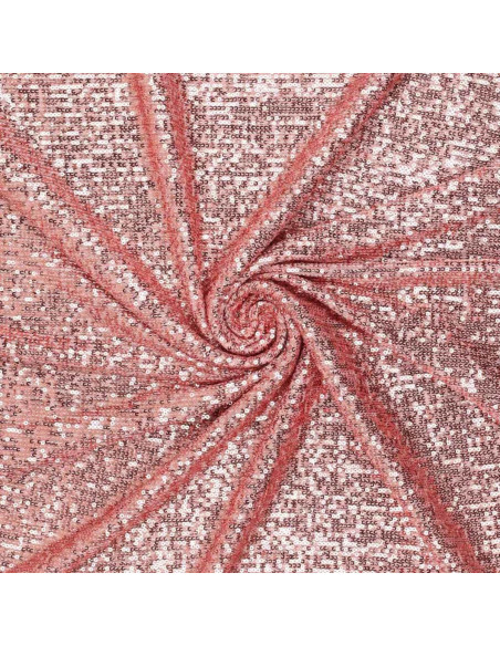 Tissu stretch sequins - Rose