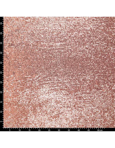 Tissu stretch sequins - Rose
