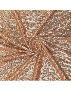 Tissu stretch sequins - Or foncé