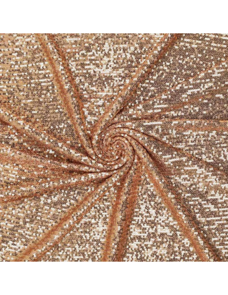 Tissu stretch sequins - Or foncé
