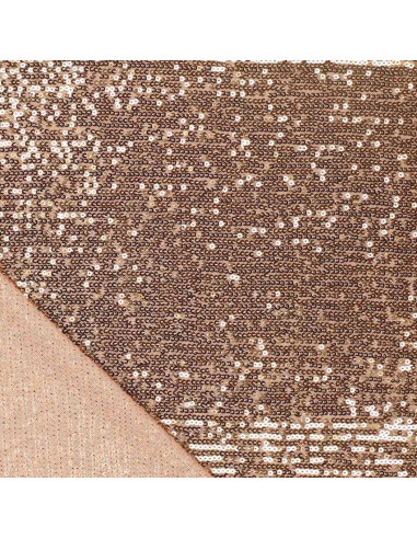 Tissu stretch sequins - Or foncé