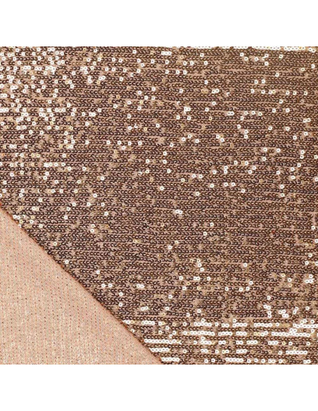 Tissu stretch sequins - Or foncé