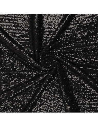 Tissu stretch sequins - Noir