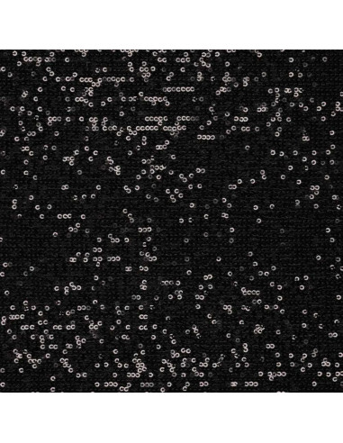 Tissu stretch sequins - Noir