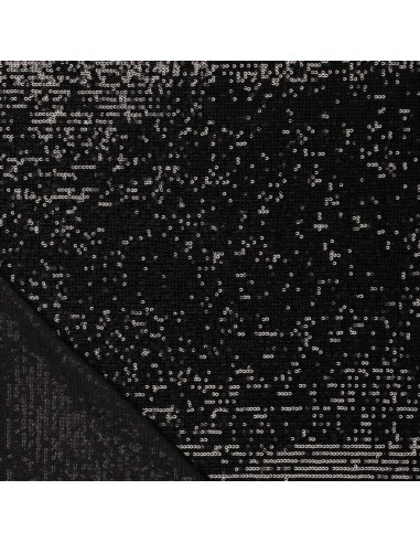 Tissu stretch sequins - Noir