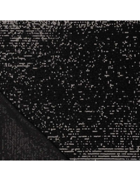 Tissu stretch sequins - Noir