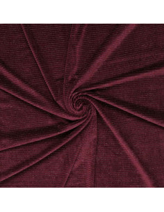 Tissu velours rayé lurex - Bordeaux