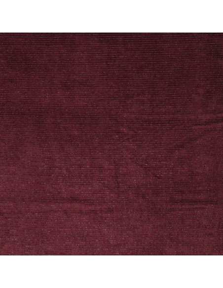 Tissu velours rayé lurex - Bordeaux