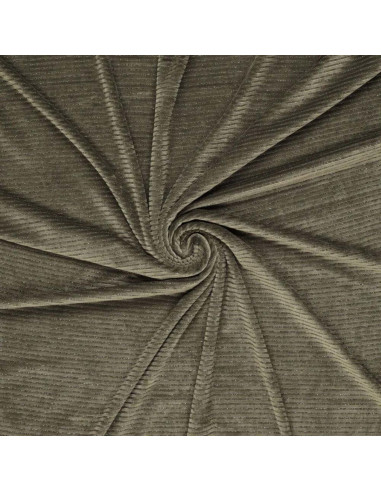 Tissu velours rayé lurex - Vert foncé