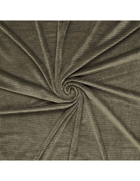 Tissu velours rayé lurex - Vert foncé