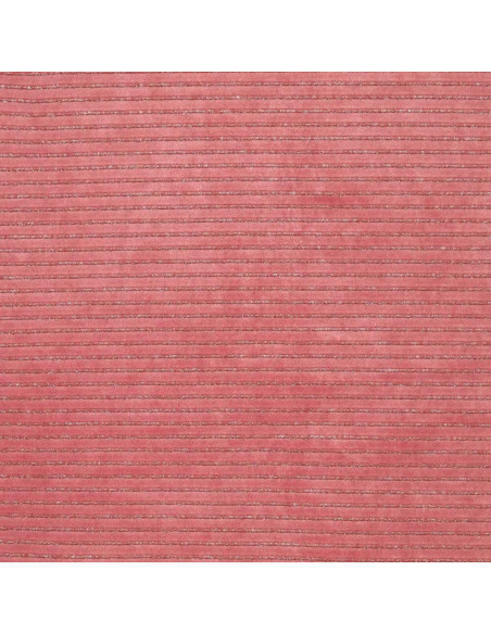 Tissu velours rayé lurex - Vieux rose