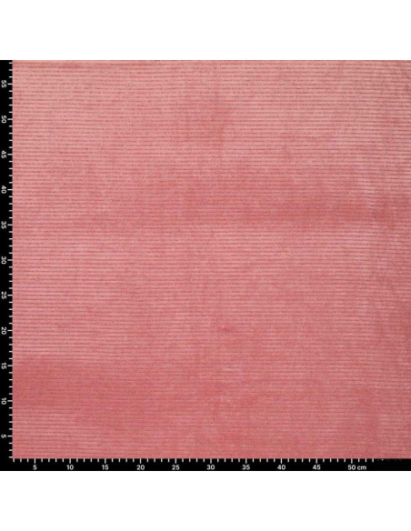 Tissu velours rayé lurex - Vieux rose