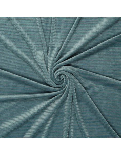 Tissu velours rayé lurex - Gris bleu