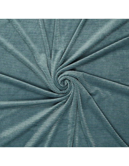 Tissu velours rayé lurex - Gris bleu