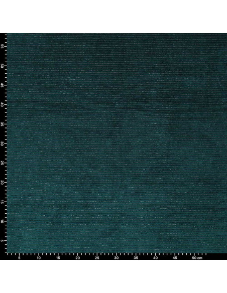 Tissu velours rayé lurex - Bleu pétrole