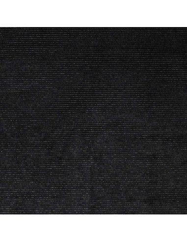 Tissu velours rayé lurex - Noir