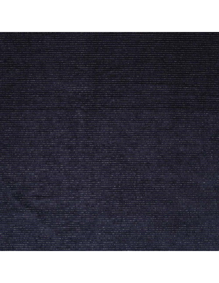 Tissu velours rayé lurex - Bleu marine