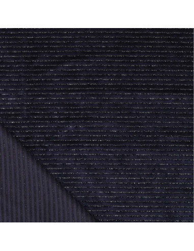 Tissu velours rayé lurex - Bleu marine