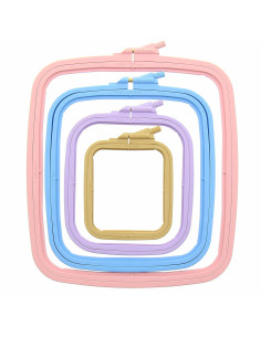 Cadre à broder plastique rectangulaire coloré