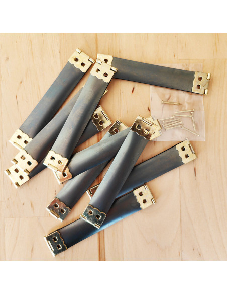 Lot de 10 fermoirs à cliquet embouts dorés - 8,5 cm