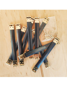 Lot de 10 fermoirs à cliquet embouts dorés - 10 cm
