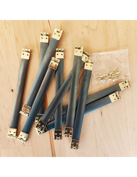Lot de 10 fermoirs à cliquet embouts dorés - 12 cm
