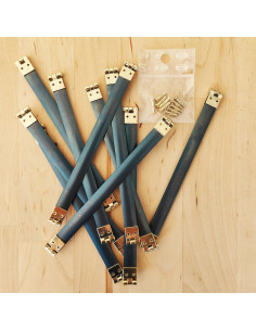 Lot de 10 fermoirs à cliquet embouts dorés - 14 cm