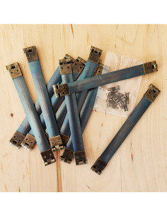 Lot de 10 fermoirs à cliquet embouts bronze - 10 cm
