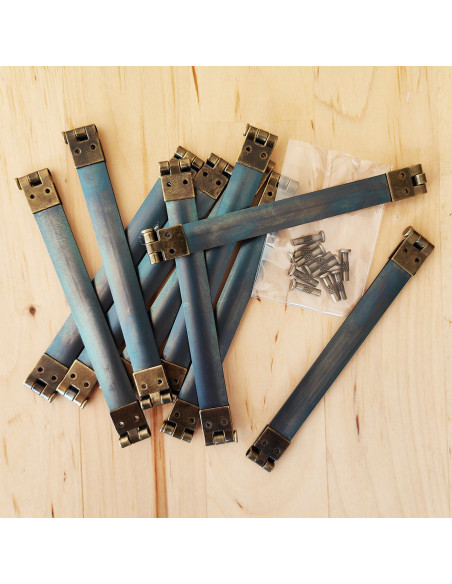 Lot de 10 fermoirs à cliquet embouts bronze - 10 cm