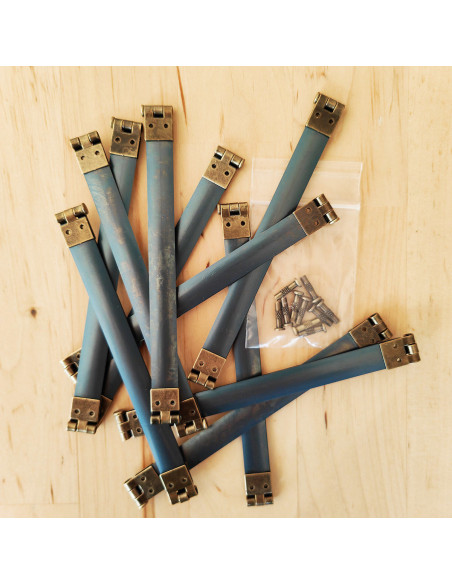 Lot de 10 fermoirs à cliquet embouts bronze - 12 cm