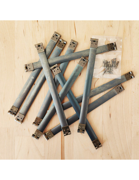Lot de 10 fermoirs à cliquet embouts bronze - 14 cm
