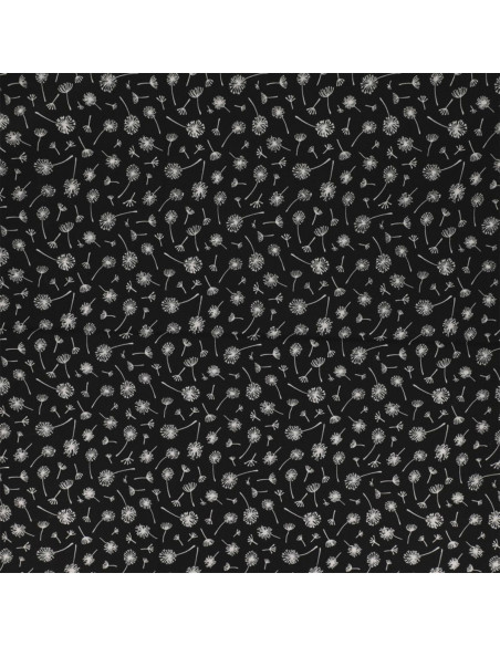 Tissu popeline de coton fantaisie - Ombelle noir