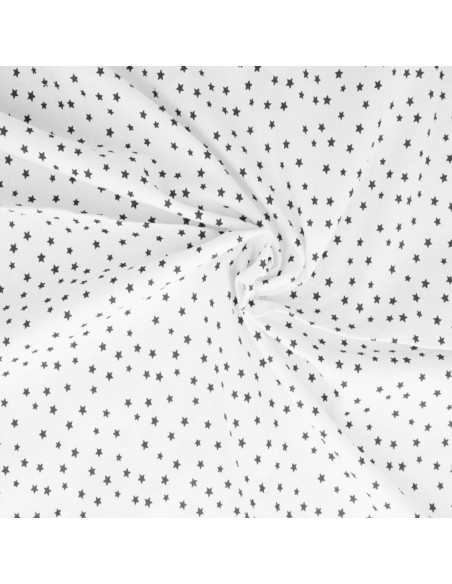 Tissu popeline de coton fantaisie - Étoile noir