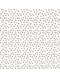 Tissu popeline de coton fantaisie - Étoile noir 2