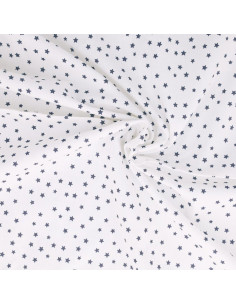 Tissu popeline de coton fantaisie - Étoile indigo