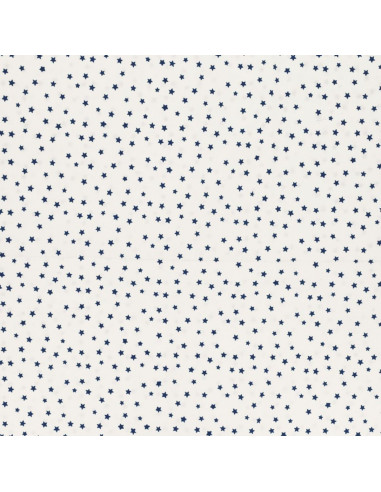 Tissu popeline de coton fantaisie - Étoile indigo