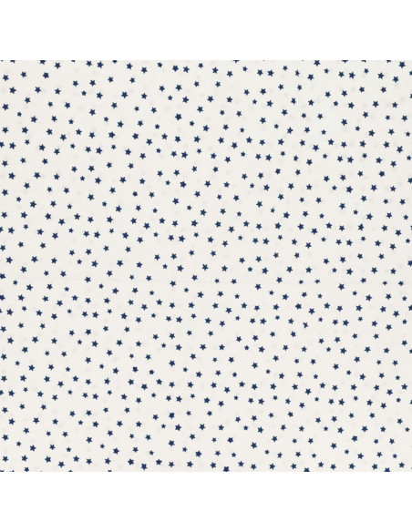 Tissu popeline de coton fantaisie - Étoile indigo
