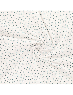 Tissu popeline de coton fantaisie - Étoile bleu