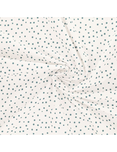 Tissu popeline de coton fantaisie - Étoile bleu