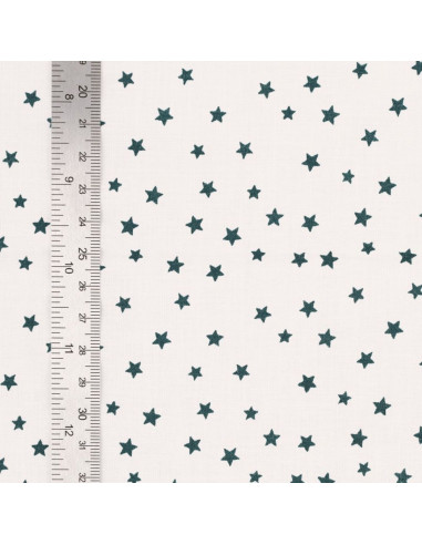 Tissu popeline de coton fantaisie - Étoile bleu