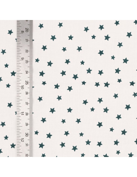 Tissu popeline de coton fantaisie - Étoile bleu